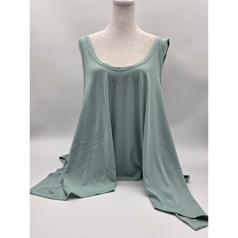 ZENANA Women's M Sage Green Flowy Swing Tank Top Scoop Neck 101-527